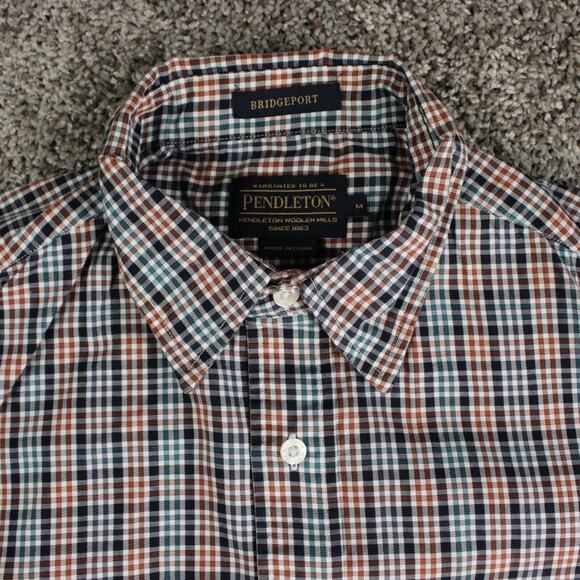 Pendleton Bridgeport Plaid Button Up Shirt Men Medium Cotton Casual - Picture 1 of 6